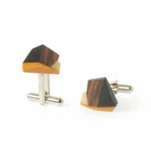 Faceted wooden cufflinks